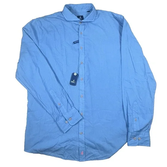 Johnnie-O Top Shelf Albin Men's‎ Large Long Sleeve Button Up Shirt – Laguna Blue